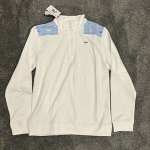Girls white 1/4 zip